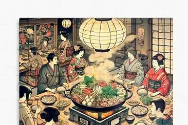 Traditional Hot Pot Feast - Japanese Food Art jigsaw puzzle