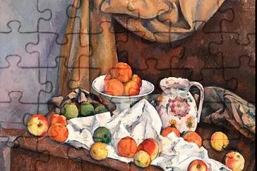 Cézanne cruche et compotier