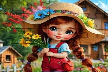 פאזל של Girl with flowers