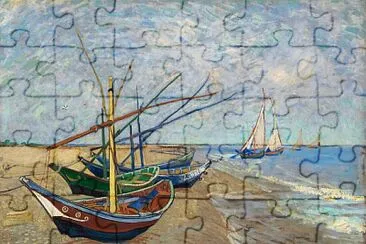 Fishing Boats on the Beach at Saintes-Maries