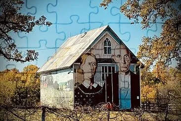 American Gothic Barn in Iowa