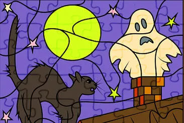 Cat and Ghost jigsaw puzzle