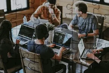 People working