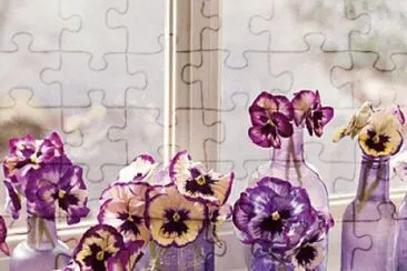 Pansies in Decorative Bottles jigsaw puzzle