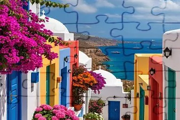 פאזל של Santorini-Grecia