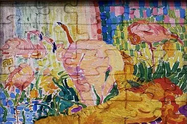 Delaunay nu aux flamants