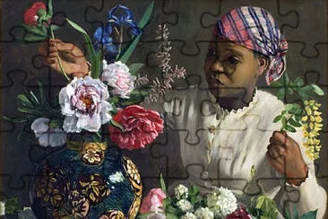 Bazille servante aux pivoines