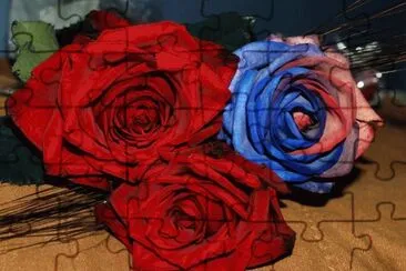 Rosas Vermelhas e Azul