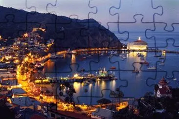 Avalon Harbor at Night-Catalina Island jigsaw puzzle