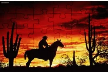Arizona Cowboy Sunset jigsaw puzzle