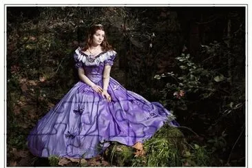 Sad Civil War Lady in Garden