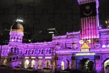 Glowing Purple Building-Kuala Lumpur jigsaw puzzle