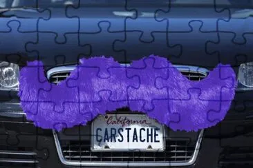 Purple Car Mustache jigsaw puzzle
