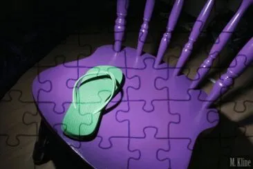 Flipflop on Purple Chair-Art jigsaw puzzle