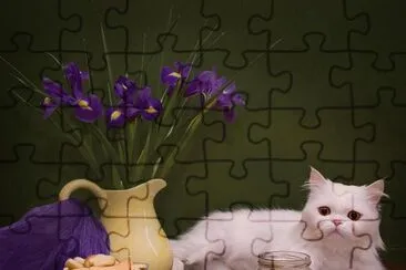 Cookies and Tea with the Cat-Art jigsaw puzzle