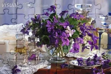 Spring Bouquet and Glass Containers jigsaw puzzle