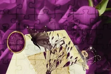 Vintage Purple Roses-Art jigsaw puzzle