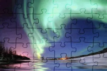 Northern lights over Bear Lake jigsaw puzzle