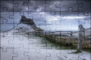 Lindisfarne Castle in winter