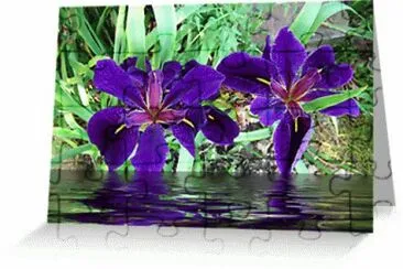 Deep Purple Flowers on River Bank jigsaw puzzle