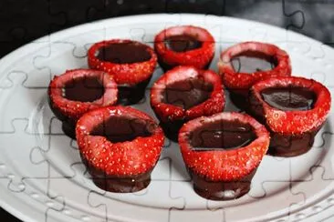 refreshing fruit and chocolate cup jigsaw puzzle