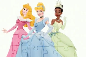 Aurora Cinderella Tiana jigsaw puzzle