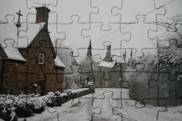 England village in winter