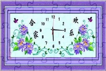 Ribbon Embroidered Cross Stitch Clock