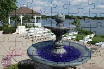 Purple Fountain Lake Wedding-Indiana jigsaw puzzle