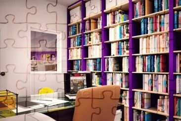 פאזל של Office with Purple Bookshelves