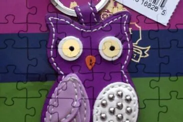 פאזל של Purple Learher Owl Keychain-$145 Really!