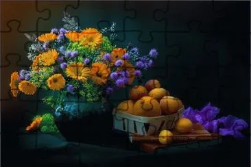 פאזל של Purple and Orange Still Life Art