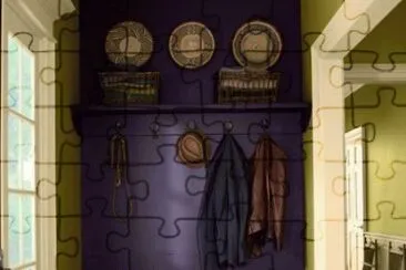 Organized Entry with Purple Bench Seat jigsaw puzzle