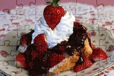 angel food and strawberries