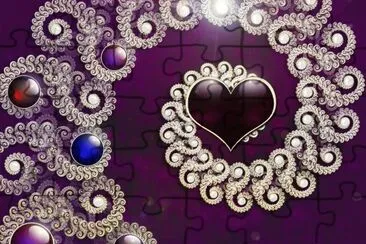 Deep Purple Heart and Beads