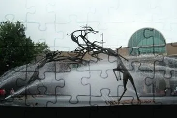 gazelle fountain Philadelphia zoo jigsaw puzzle