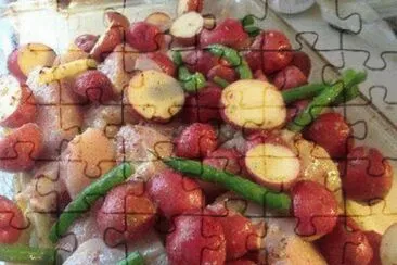 red potatos and beans