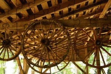 old stagecoach wheels