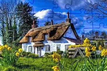 thatched roof cottage