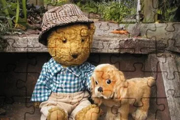 פאזל של Teddy bear and his dog