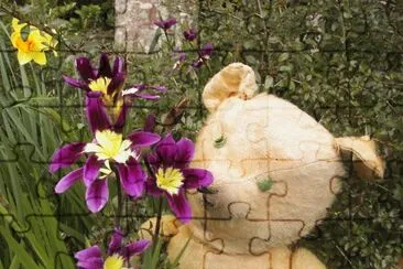 Teddy bear in the garden jigsaw puzzle