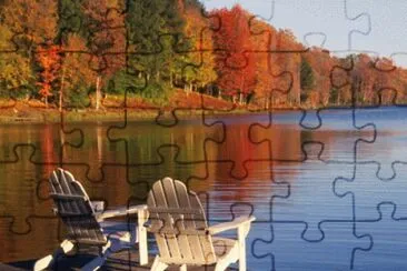 autumn at the lake jigsaw puzzle