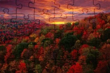 autumn sunset jigsaw puzzle