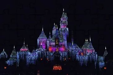 Disney castle decorated for Christmas jigsaw puzzle
