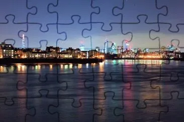 Night over London from Docklands