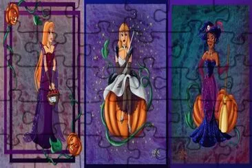 פאזל של Halloween Giselle Cinderella Tiana