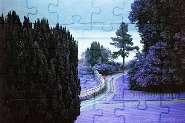 Purple Walkway to the Beach jigsaw puzzle