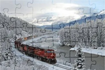 Canadian Pacific train  in Wintertime jigsaw puzzle