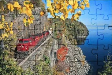Canadian Pacific Train along the Costline jigsaw puzzle
