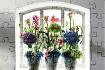 flores en la ventana